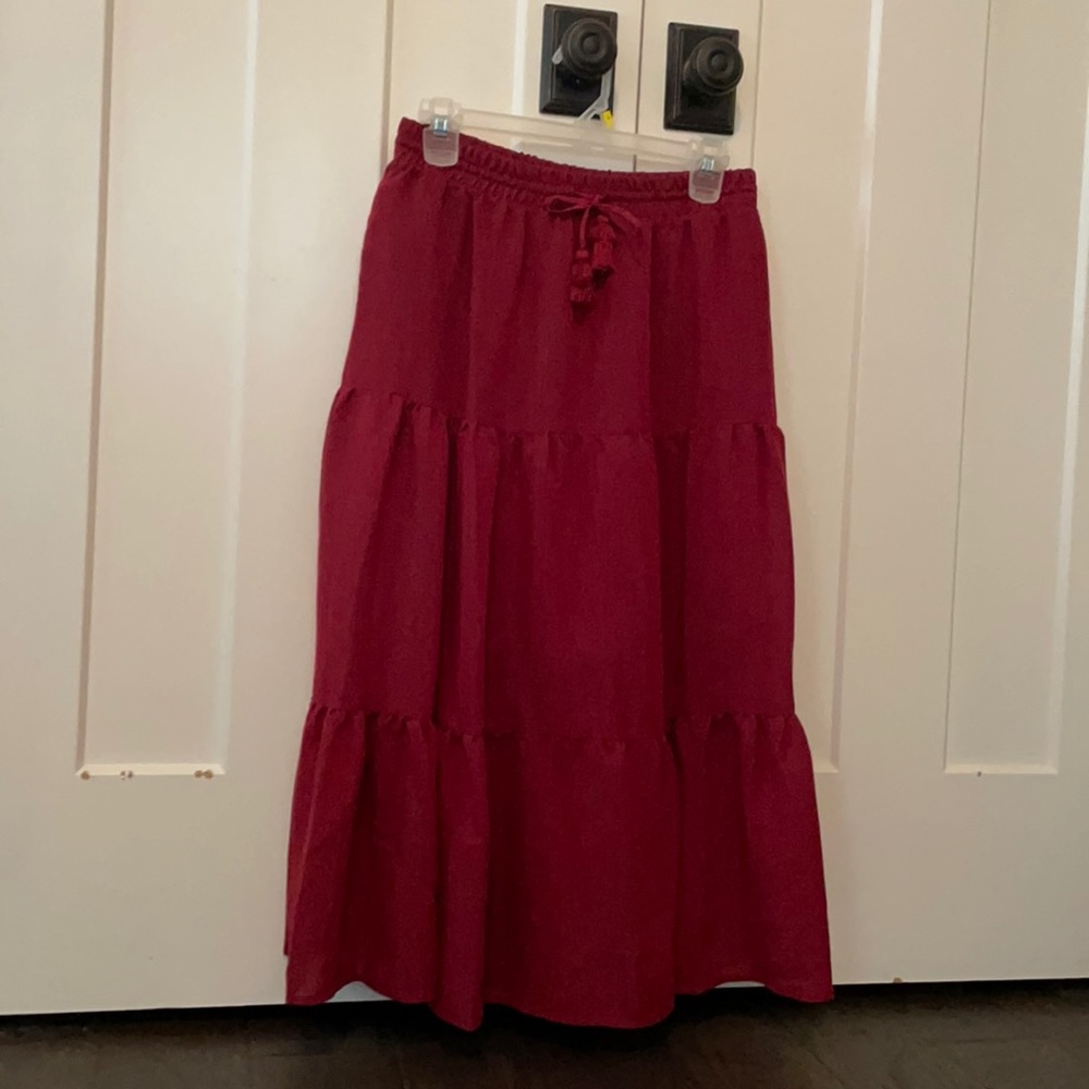 Red Tiered Skirt